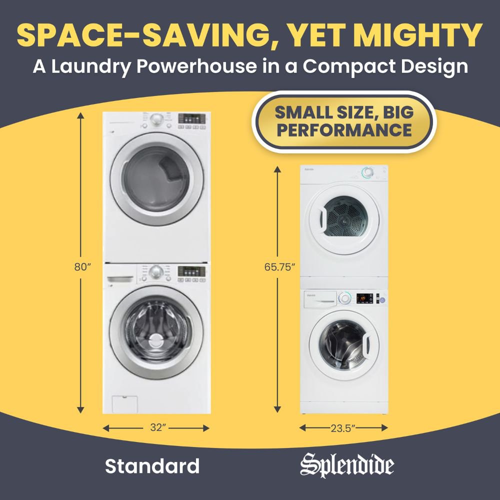 Splendide Splendide Stackable Washer/Dryer - Best Silent and Eco-Friendly Washing and Drying Combo