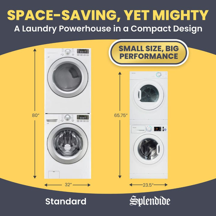 Splendide Splendide Stackable Washer/Dryer - Best Silent and Eco-Friendly Washing and Drying Combo