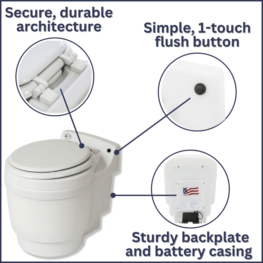 Laveo Dry Flush Toilet Waterless Toilet for Tiny Homes, RV's, OffGrid