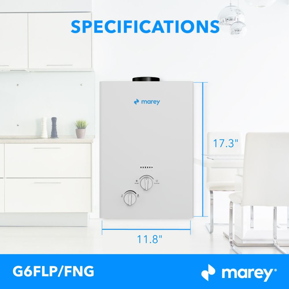 Marey Marey GAS 6L – 1.58GPM Tankless Water Heater G6FLP