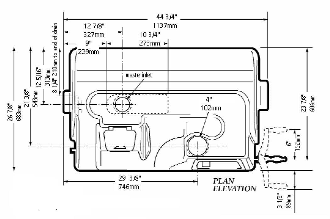 Sun-Mar Centrex 2000 Dimensions