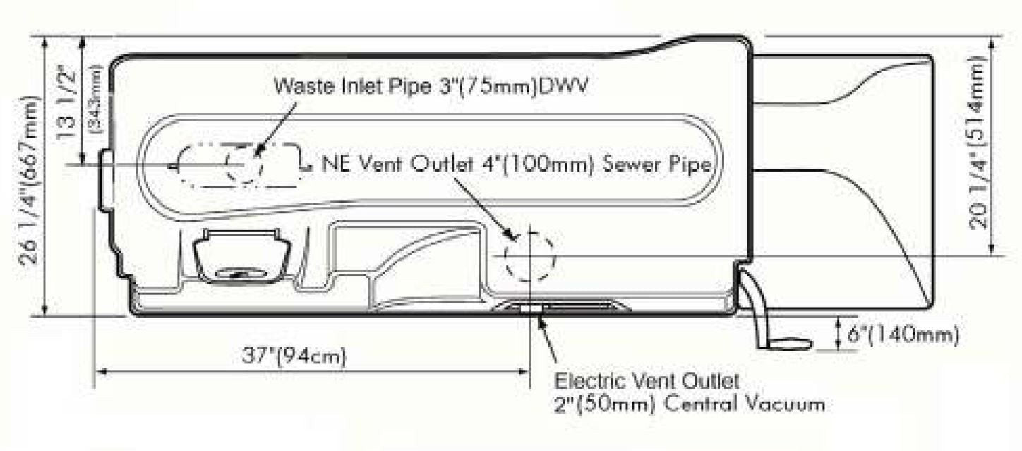 Sun-Mar Centrex 3000 NE Dimensions