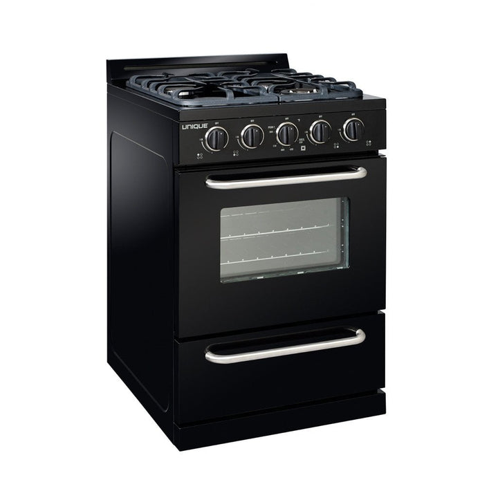 Unique Unique Classic 24 Inch Off-Grid Gas Oven Range Combo UGP-24G OF1 B